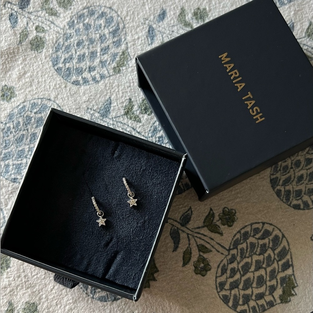 Maria Tash Star Earring Charms & Diamond Hoops